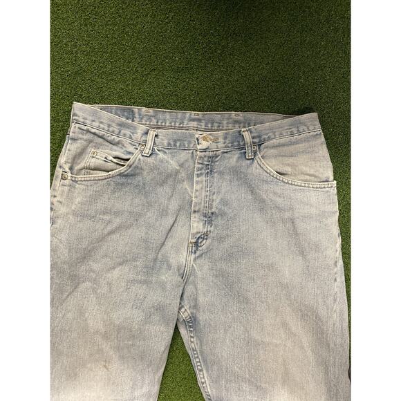 Wrangler Jeans 36x34 Regular STRAIGHT LEG Casual Denim Cotton JEAN Men BLUE - Picture 4 of 8